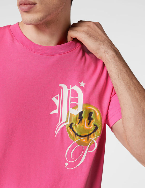Camiseta Philipp Plein Smile Rosa Hombre