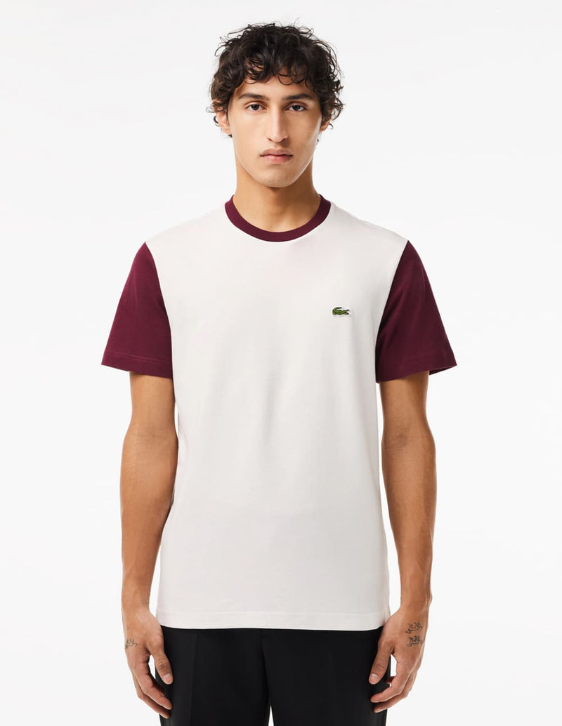 Camiseta Lacoste Regular Fit Color-Block Blanca Hombre