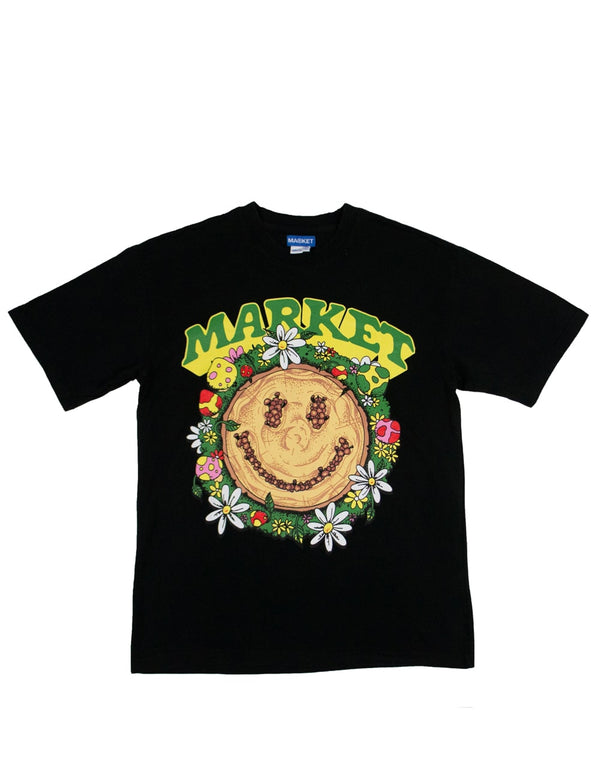 Camiseta MARKET Smiley Decomposition Negra Hombre
