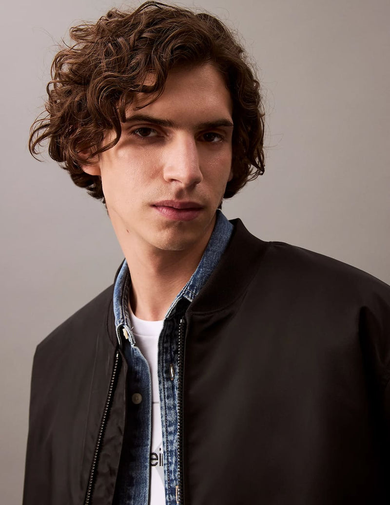 Chaqueta Bomber Calvin Klein Jeans de Nailon Acolchada Negra Hombre