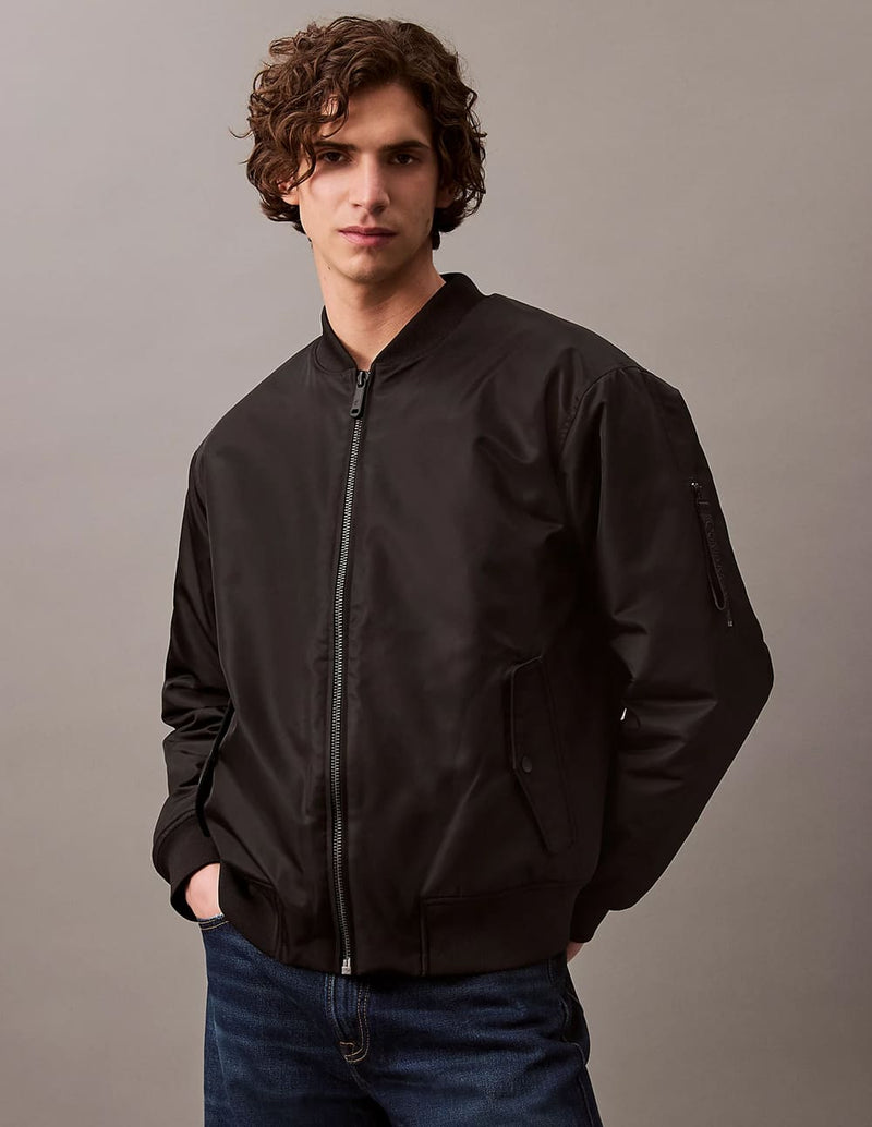 Chaqueta Bomber Calvin Klein Jeans de Nailon Acolchada Negra Hombre