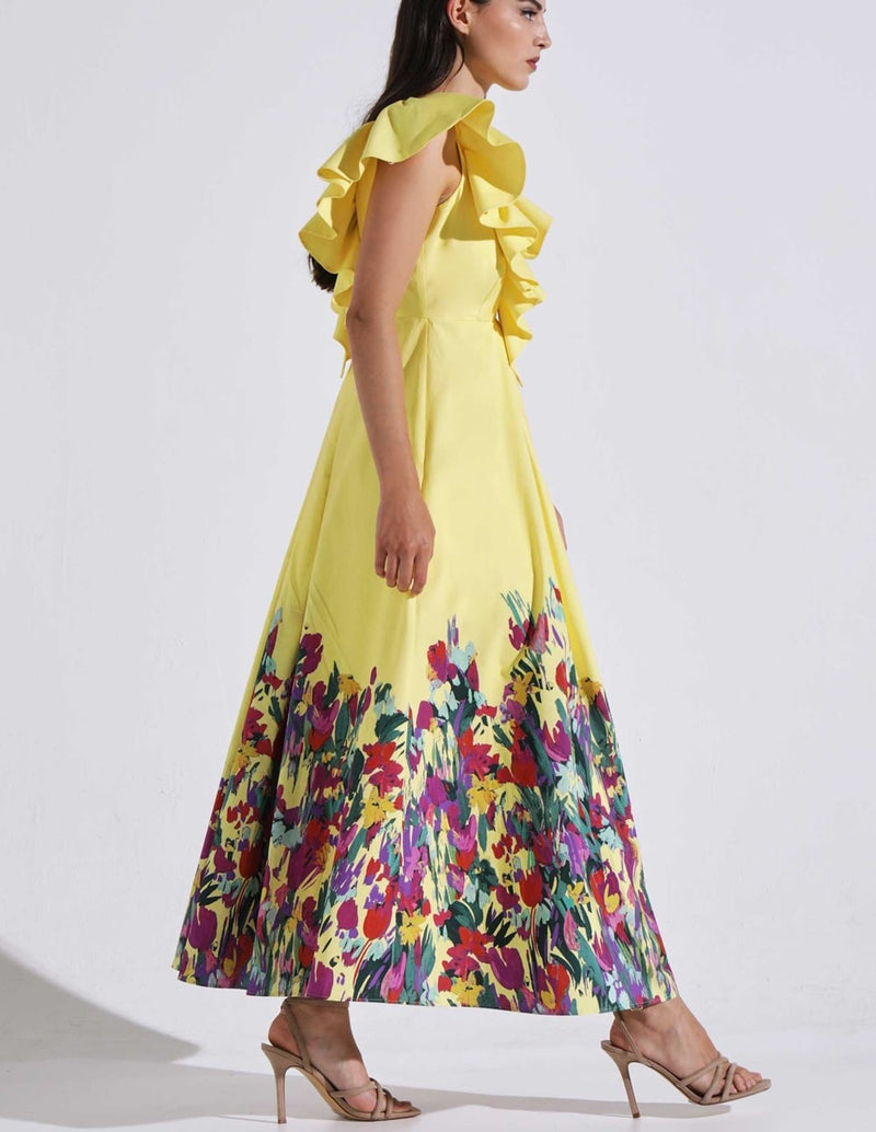 &amp; ME Freya Dress with Yellow Print Woman