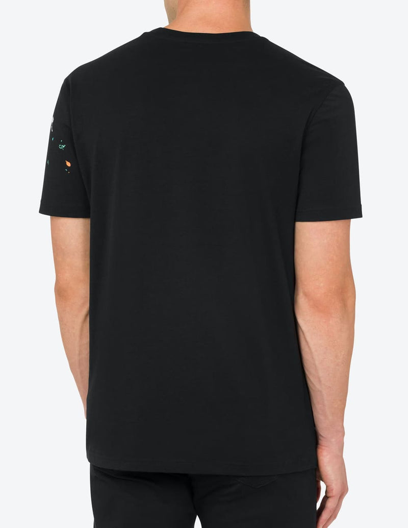 Camiseta Moschino Painted Effect Negra Hombre