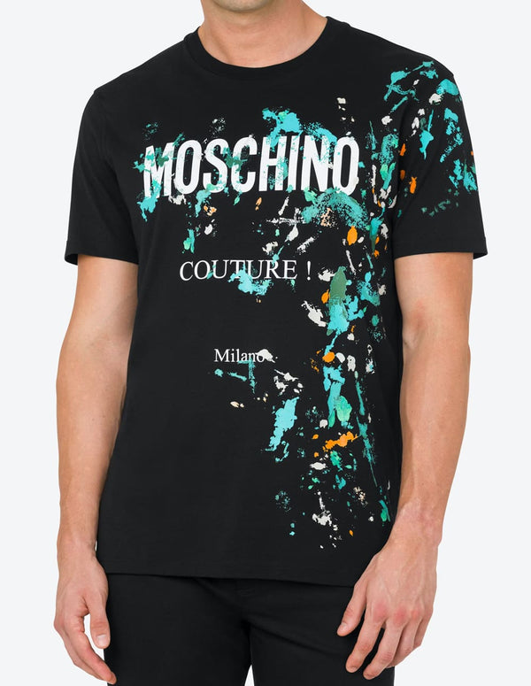 Camiseta Moschino Painted Effect Negra Hombre