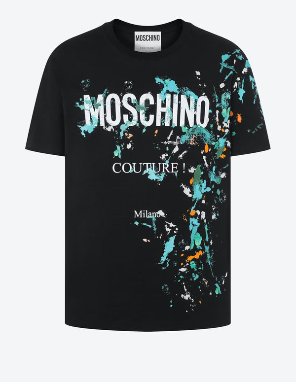 Camiseta Moschino Painted Effect Negra Hombre