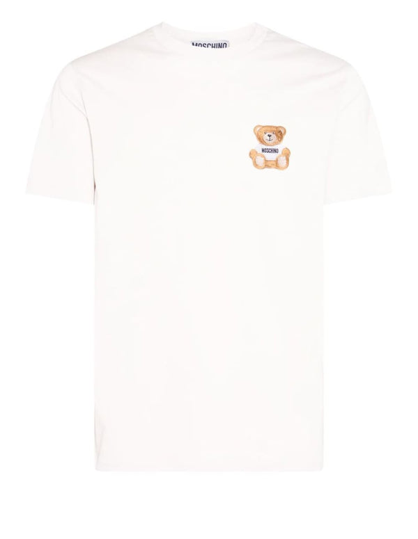 Camiseta  Moschino Teddy Bear Embroidery Blanca Hombre