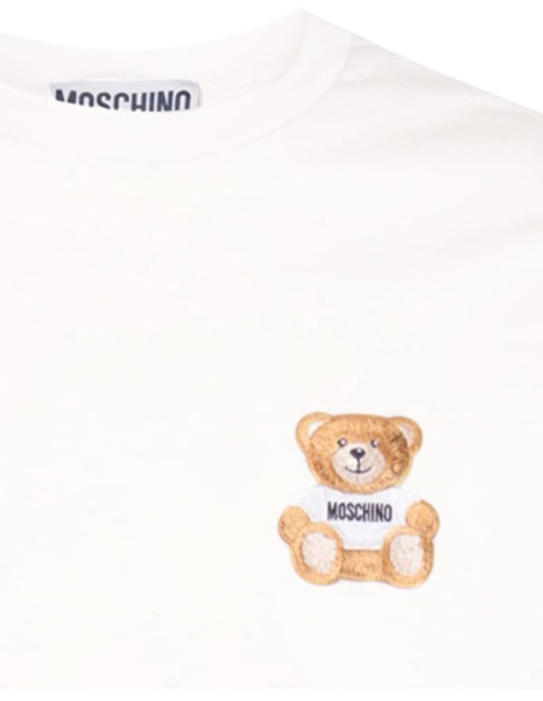 Camiseta  Moschino Teddy Bear Embroidery Blanca Hombre