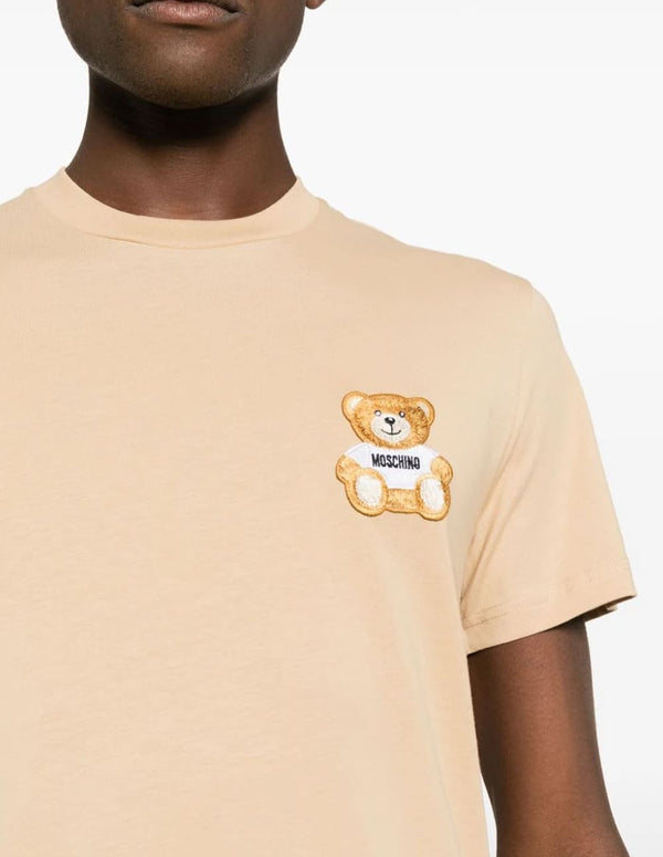 Camiseta  Moschino Teddy Bear Embroidery Beige Hombre