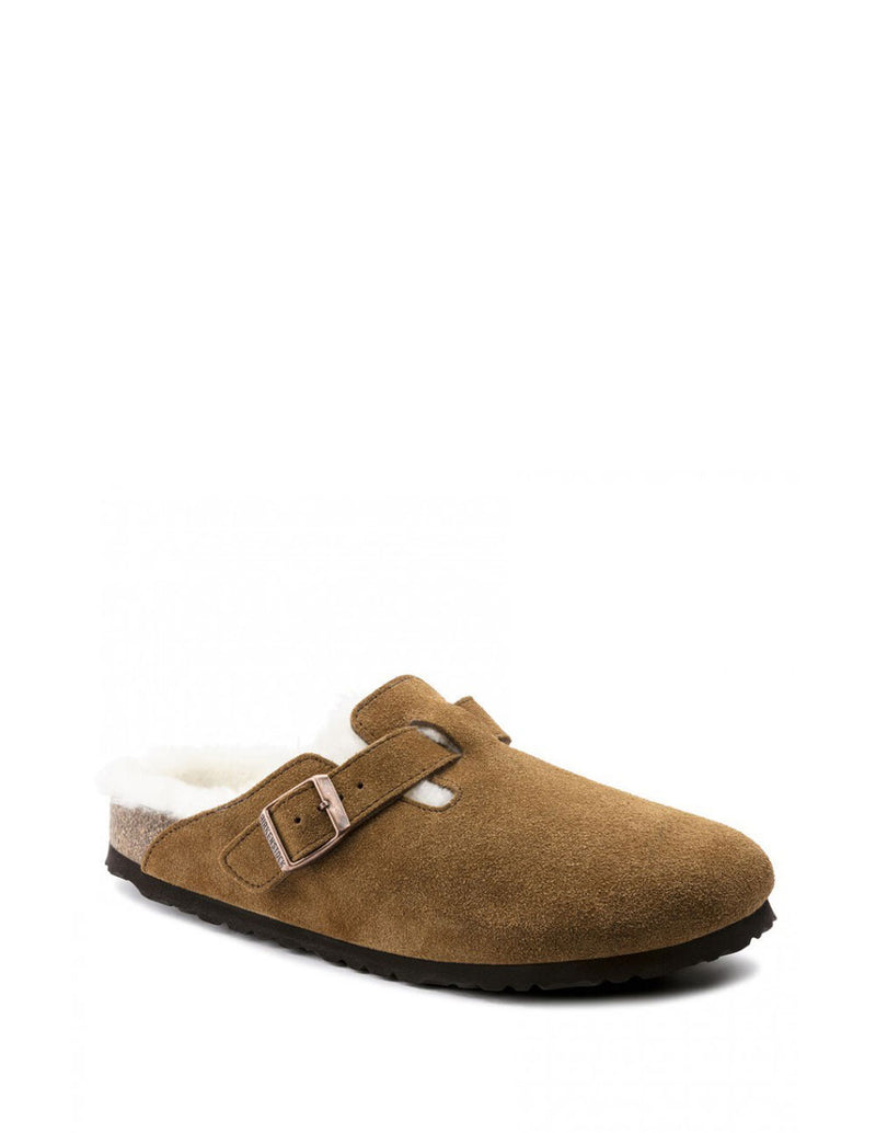 Birkenstock Boston Shearling Suede Leather Marrones Unisex