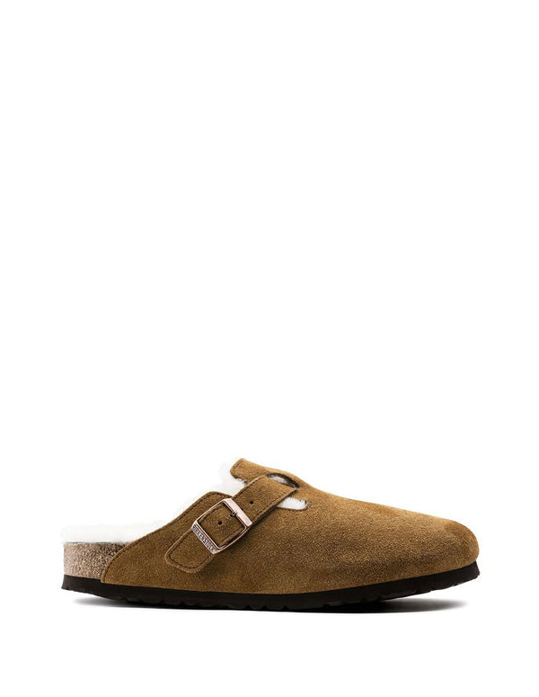 Birkenstock Boston Shearling Suede Leather Marrones Unisex
