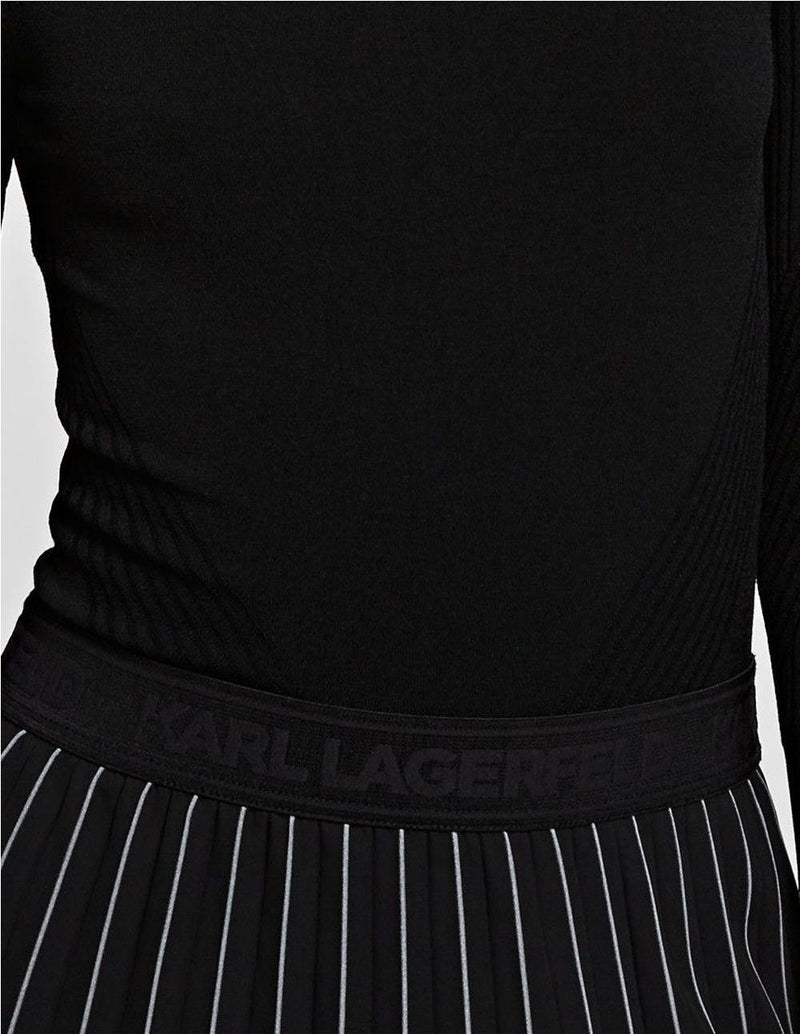 Vestido De Punto Athleisure Karl Lagerfeld Negro Mujer