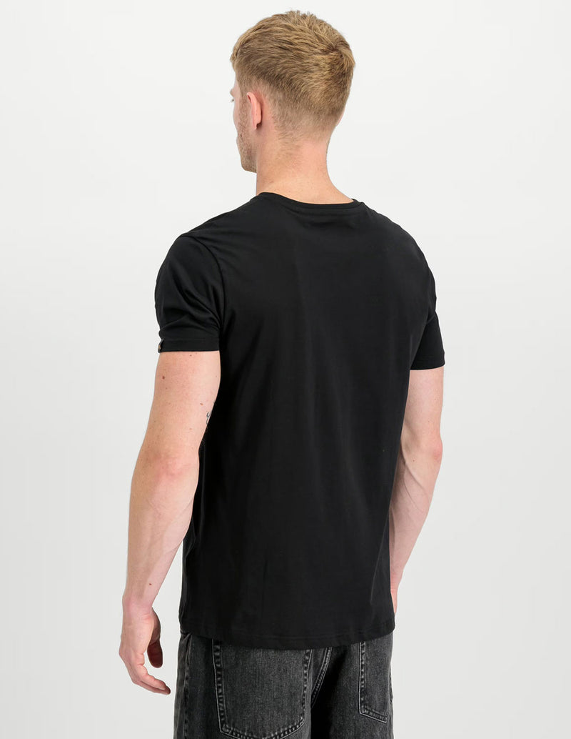Camiseta Alpha Industries Basic Big Logo Foil Print Negra y Dorada Hombre