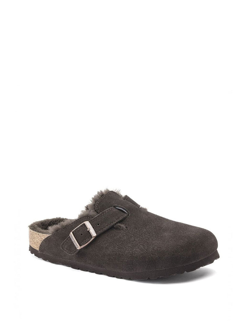 Birkenstock Boston Shearling Suede Leather Marrones Mujer