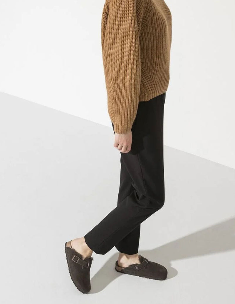 Birkenstock Boston Shearling Suede Leather Marrones Mujer