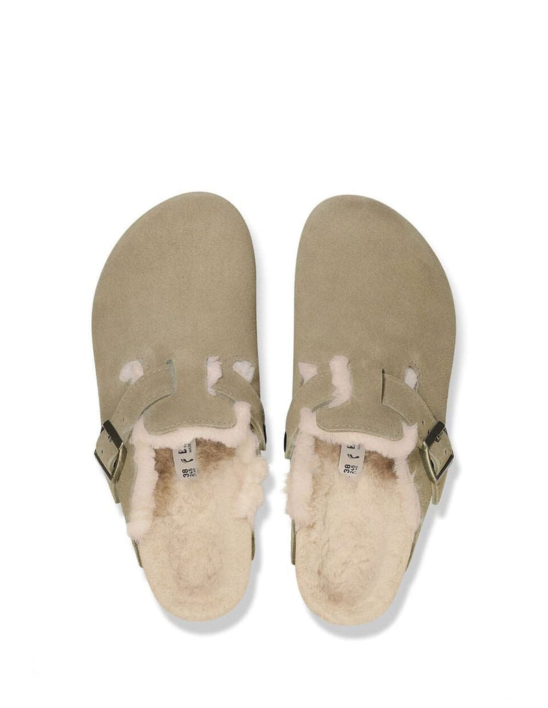 Birkenstock Boston Shearling Suede Leather Beiges Mujer