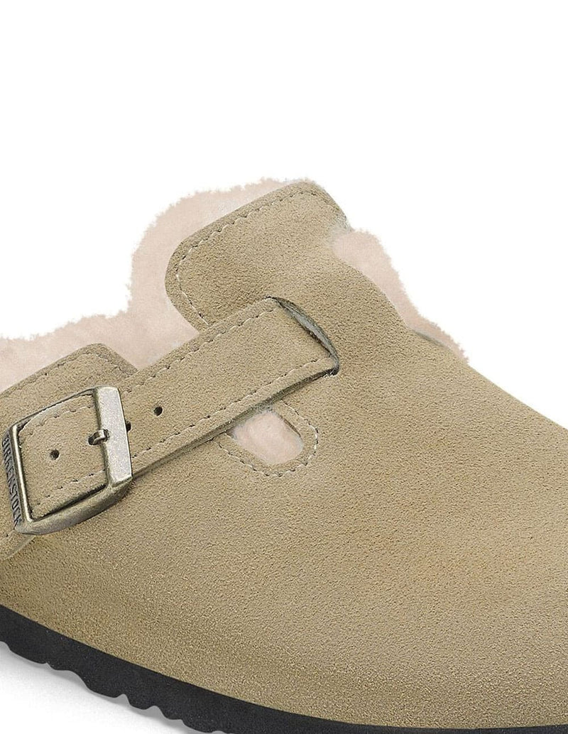 Birkenstock Boston Shearling Suede Leather Beiges Mujer
