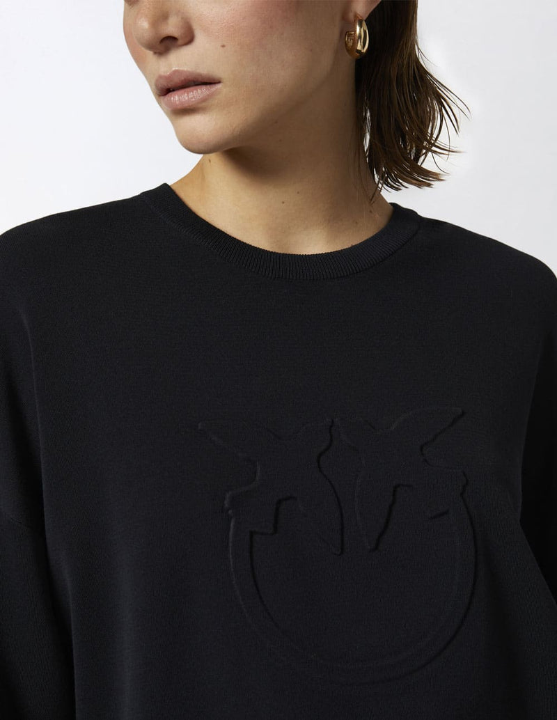 Jersey Pinko con Logo Love Birds Negro Mujer