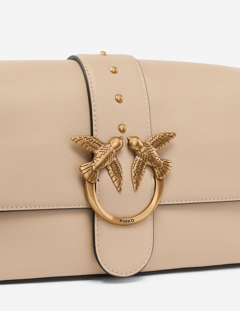 Bolso Pinko Desestructurado Love Beige Mujer 15 x 27 x 7