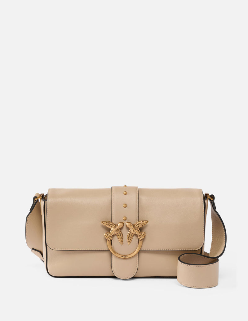 Bolso Pinko Desestructurado Love Beige Mujer 15 x 27 x 7