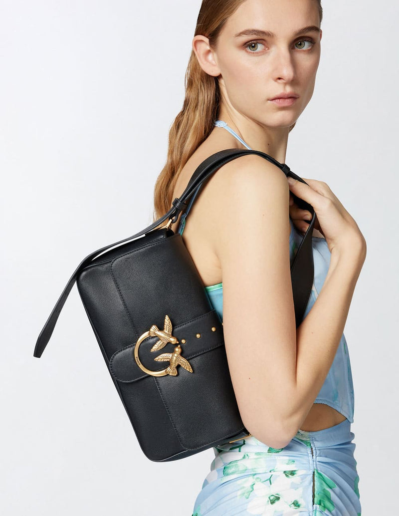 Bolso Pinko Desestructurado Love Negro Mujer 15 x 27 x 7