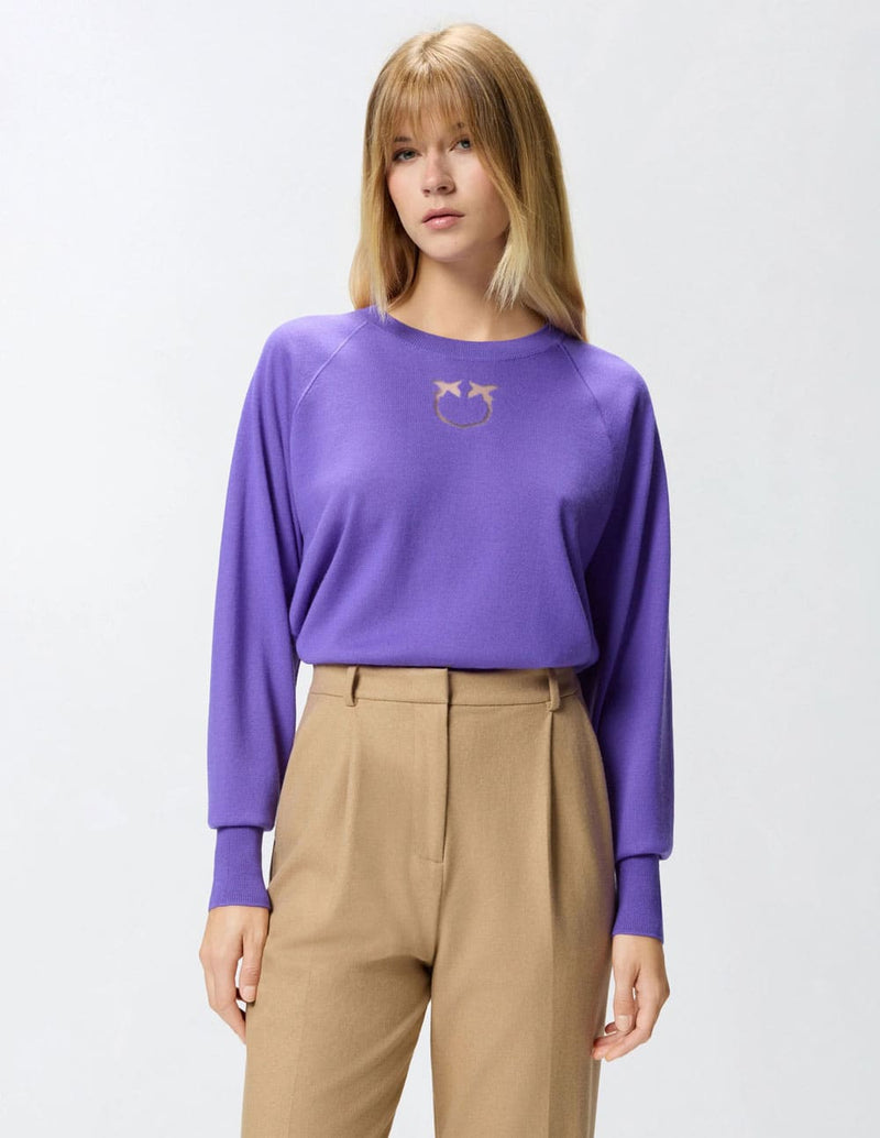 Jersey Pinko con Logo Love Birds Morado Mujer