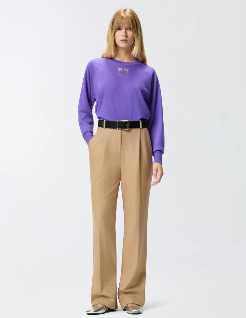 Jersey Pinko con Logo Love Birds Morado Mujer