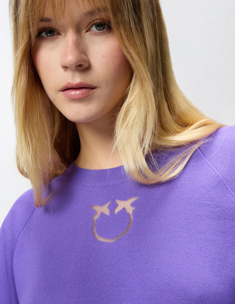 Jersey Pinko con Logo Love Birds Morado Mujer