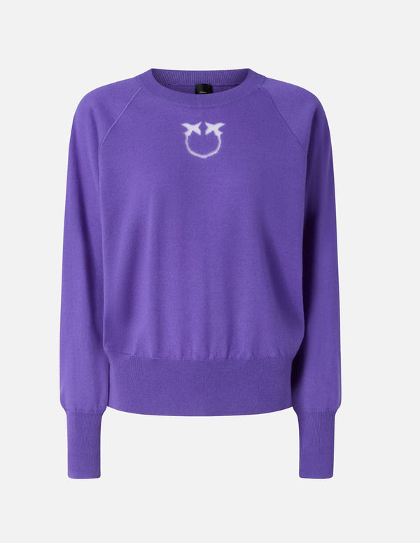 Jersey Pinko con Logo Love Birds Morado Mujer