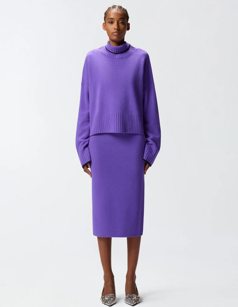 Jersey Pinko de Cuello Alto Morado Mujer