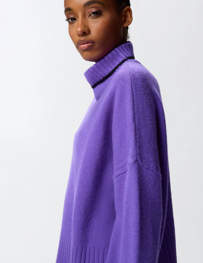 Jersey Pinko de Cuello Alto Morado Mujer