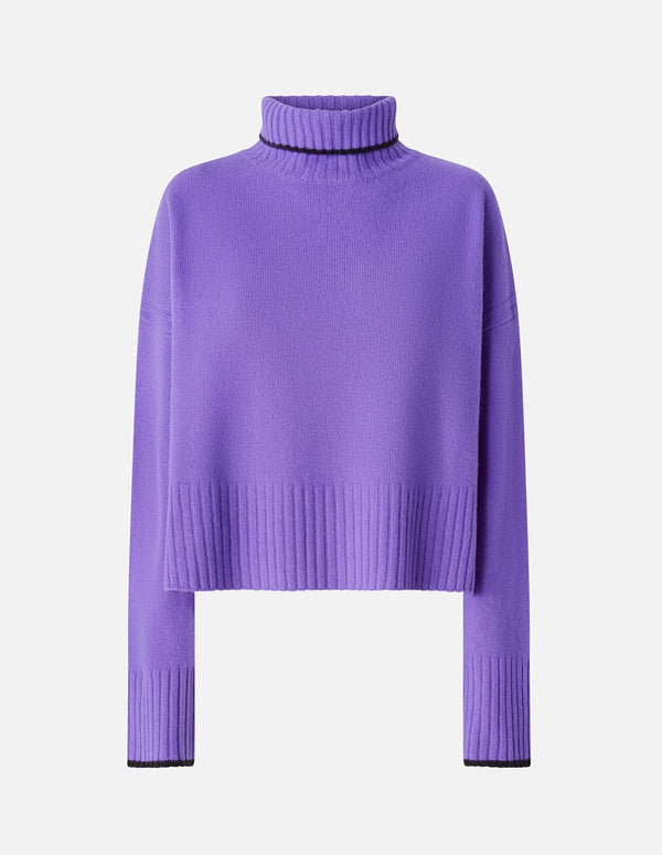 Jersey Pinko de Cuello Alto Morado Mujer
