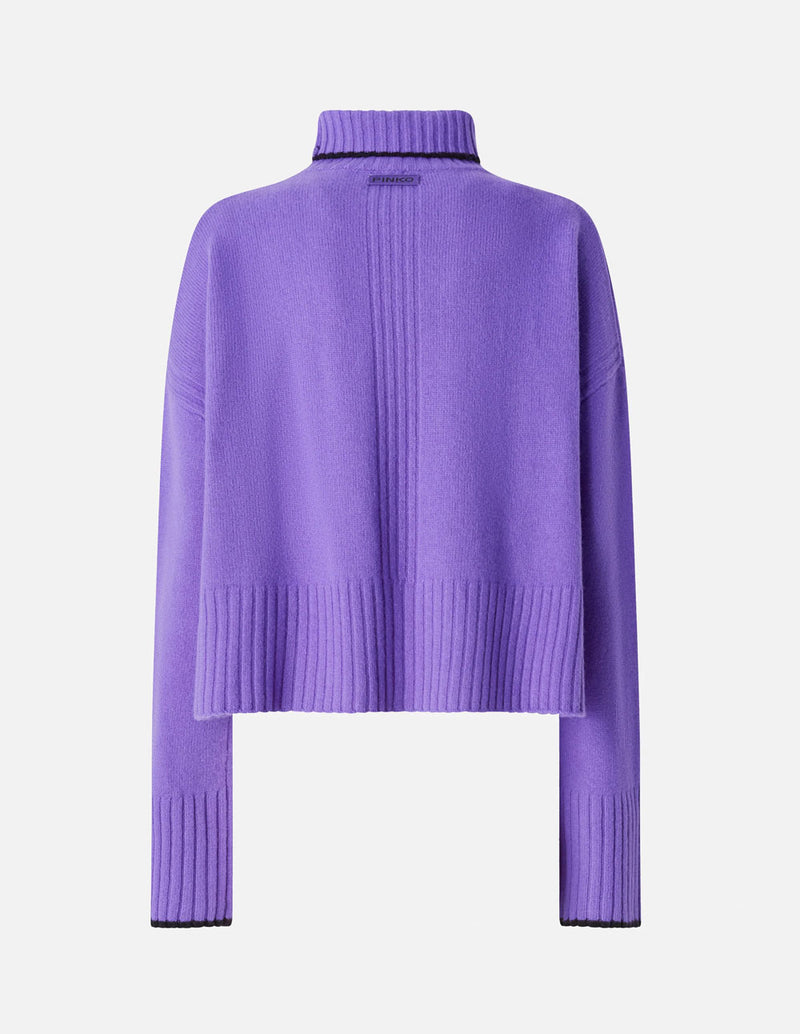 Jersey Pinko de Cuello Alto Morado Mujer