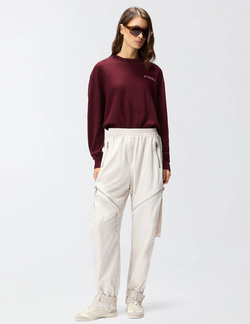 Jersey Pinko con Logo Love Birds Burdeos Mujer