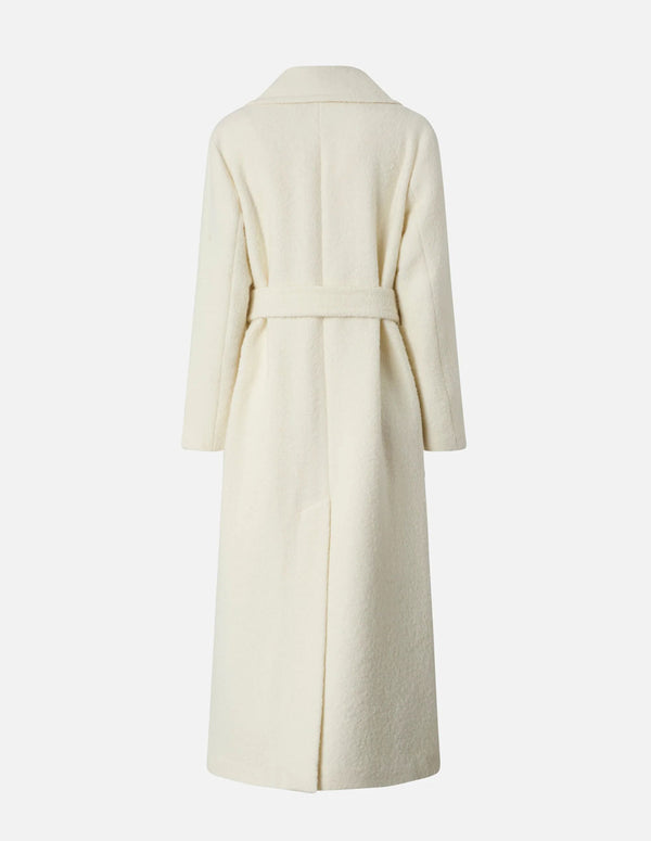 Abrigo Pinko con Cinturón Blanco Mujer