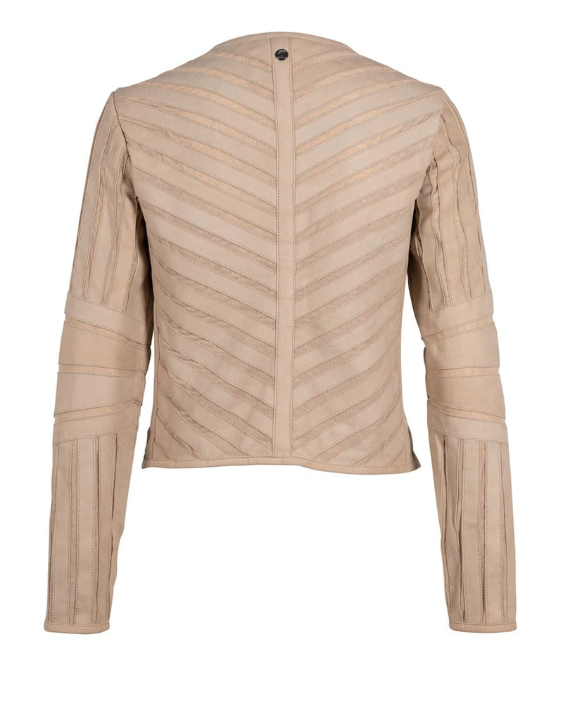 Chaqueta Gipsy de Cuero Beige Mujer