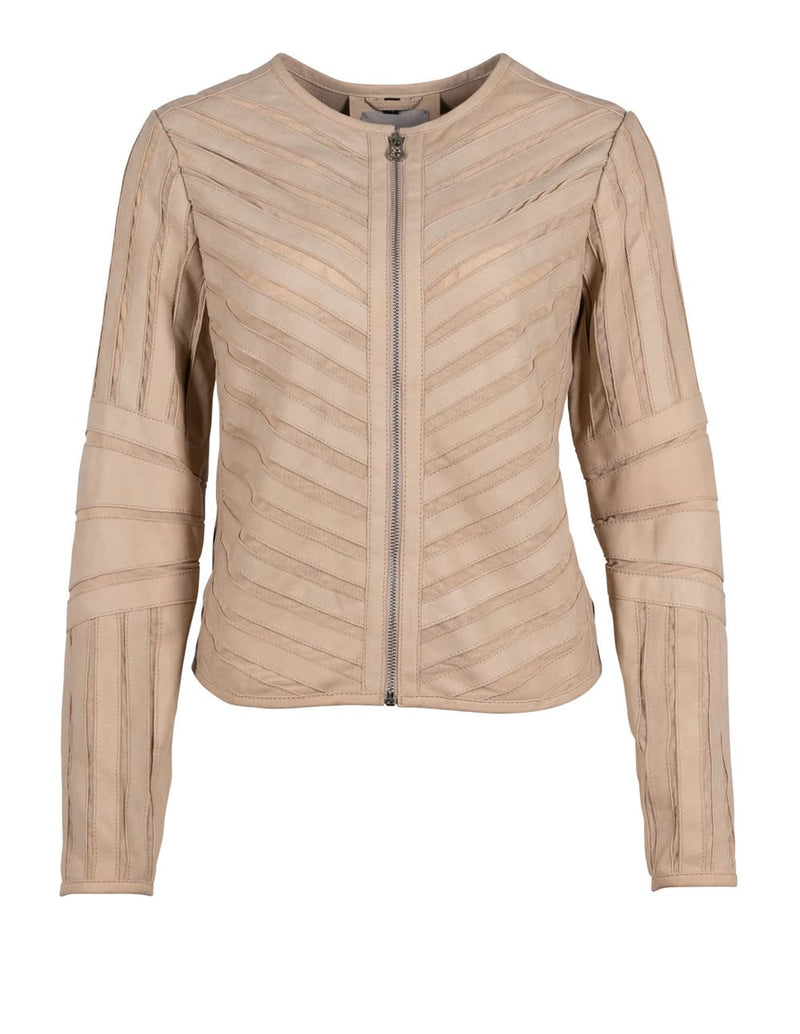 Chaqueta Gipsy de Cuero Beige Mujer