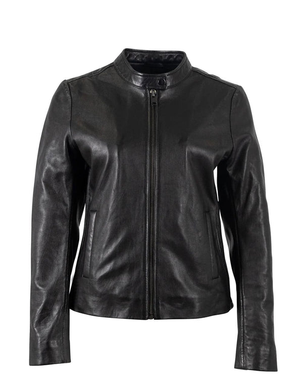 Cazadora Mauritius de Cuero Mair Negra Mujer