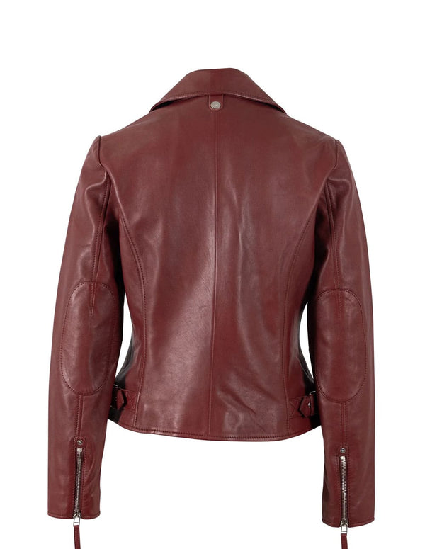 Cazadora Mauritius de Cuero Pasja Roja Mujer