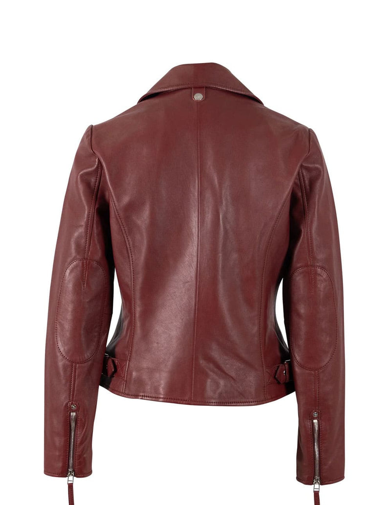 Cazadora Mauritius de Cuero Pasja Roja Mujer