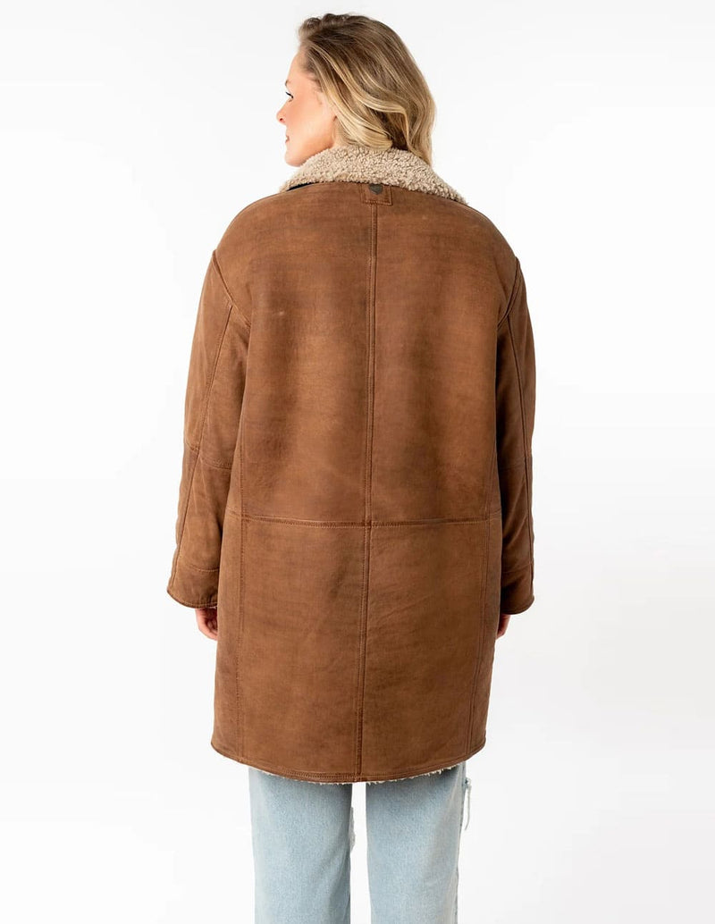 Parka Mauritius de Cuero Xofia Marrón Mujer