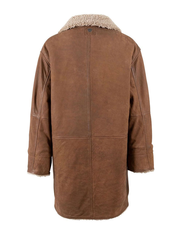 Parka Mauritius de Cuero Xofia Marrón Mujer