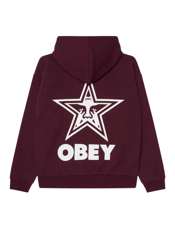 Sudadera con Capucha Obey Bold Star Burdeos Hombre