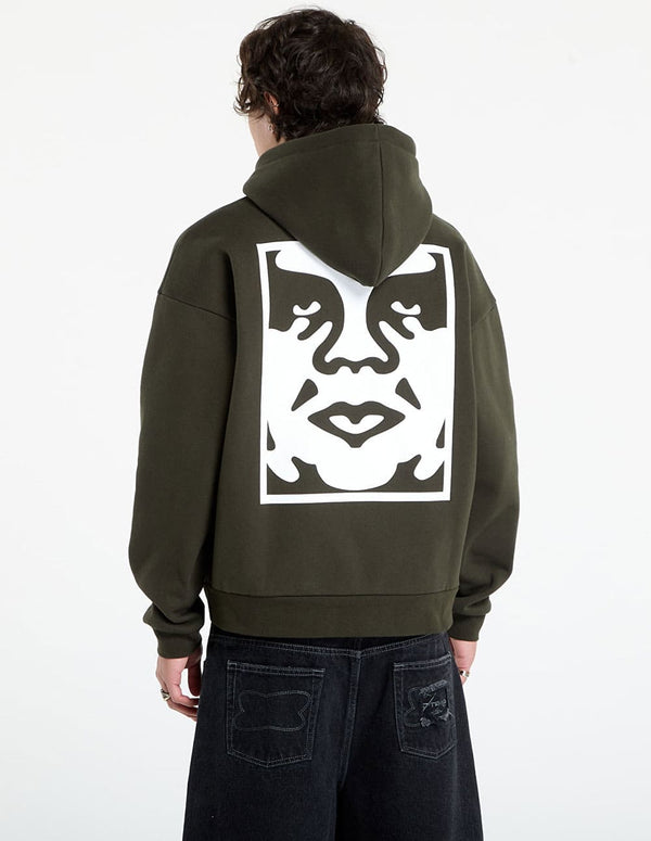Sudadera con Capucha Obey Bold Icon Verde Hombre