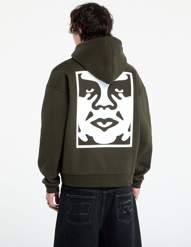 Sudadera con Capucha Obey Bold Icon Verde Hombre