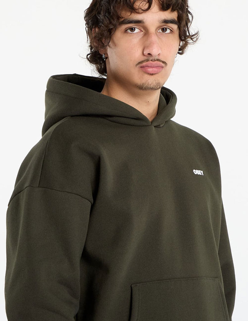 Sudadera con Capucha Obey Bold Icon Verde Hombre