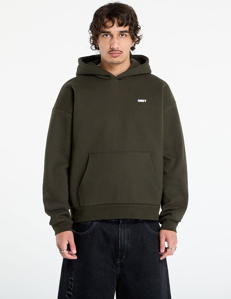 Sudadera con Capucha Obey Bold Icon Verde Hombre