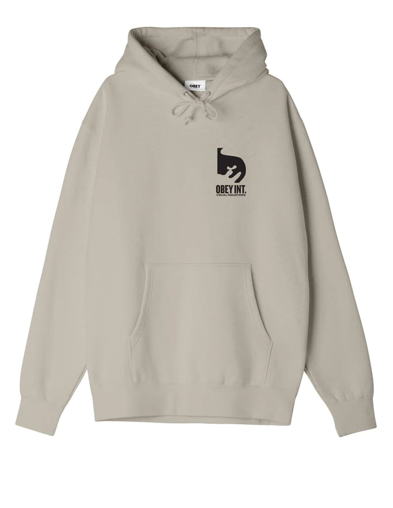 Sudadera con Capucha Obey Visual Industries Gris Unisex