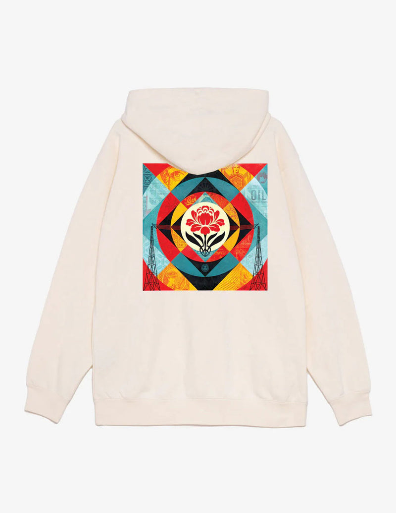 Sudadera con Capucha Obey Geometric Power Canvas Preminum Beige Unisex