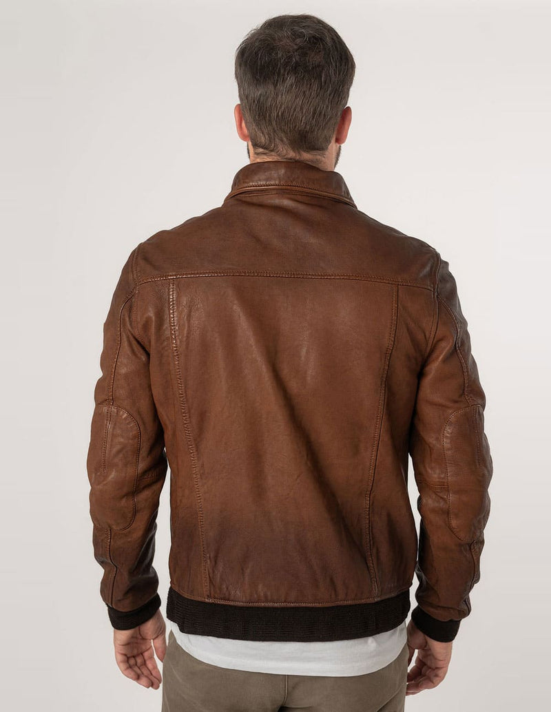 Chaqueta Gipsy de Cuero Dawson Marrón Hombre