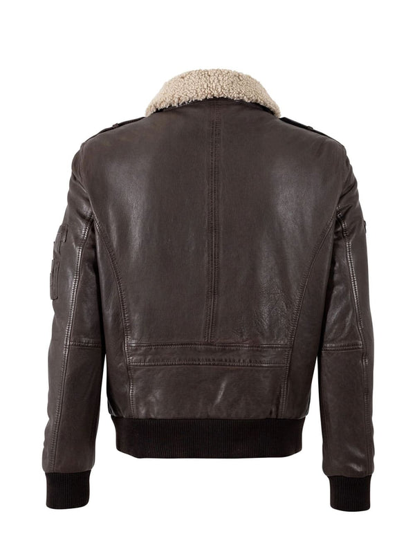 Cazadora Mauritius de Cuero Star Pilot Marrón Hombre